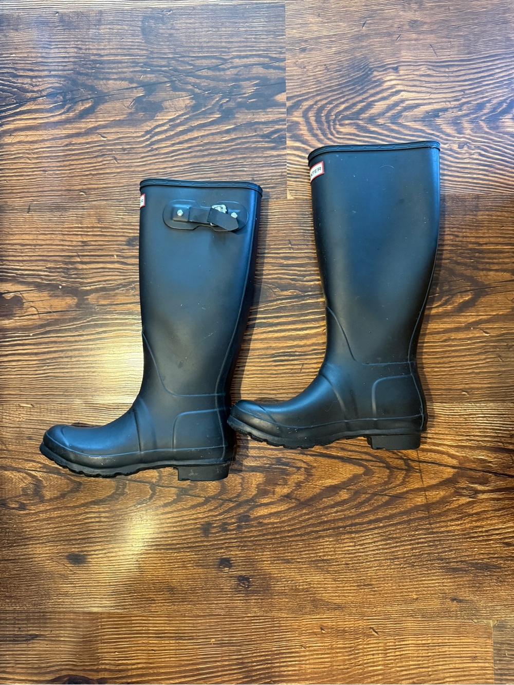 Hunter Black Tall Rubber Rain Boots